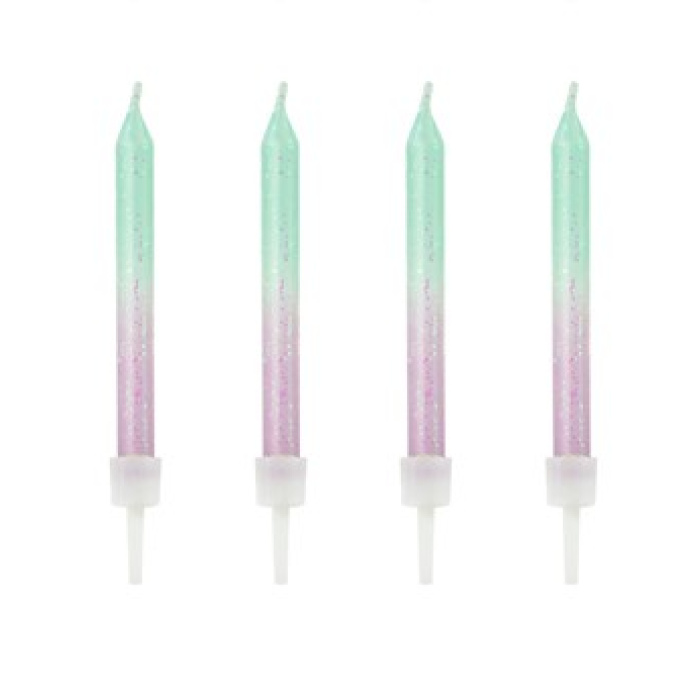 Velas Glitter Menta e Lilás - Pack 20 - Image 1