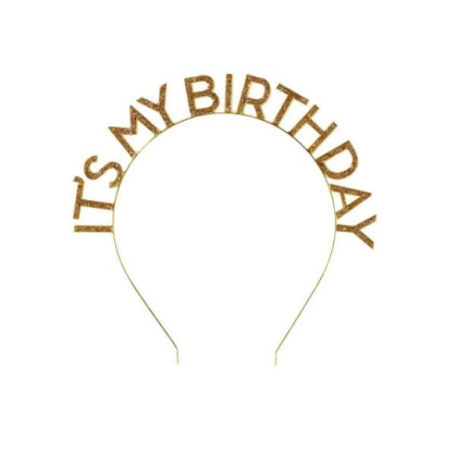 Tiara IT`S MY BIRTHDAY Glitter Ouro