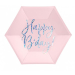 Pratos Rosa Happy Birthday! 20Cm - Pack 6