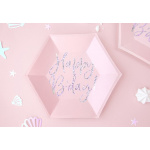 Pratos Rosa Happy Birthday! 20Cm - Pack 6 - Image 3