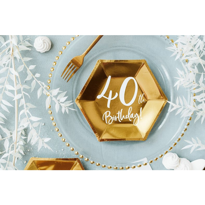 Pratos Ouro 40 Anos 20cm - Image 2