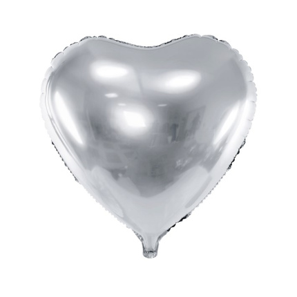 Balão Coração Prata - 45cm