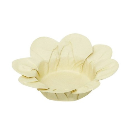 Forminhas de Papel Flor Margarida Amarelo Pastel - Pack 24
