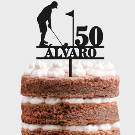 Topo Bolo Acrílico Golf - Personalizável