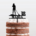 Topo Bolo Acrílico Paddle - Personalizável