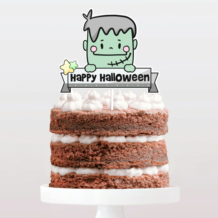 Topo de Bolo Halloween - Frankenstein - Image 1