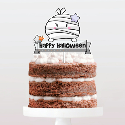 Topo de Bolo Halloween - Múmia
