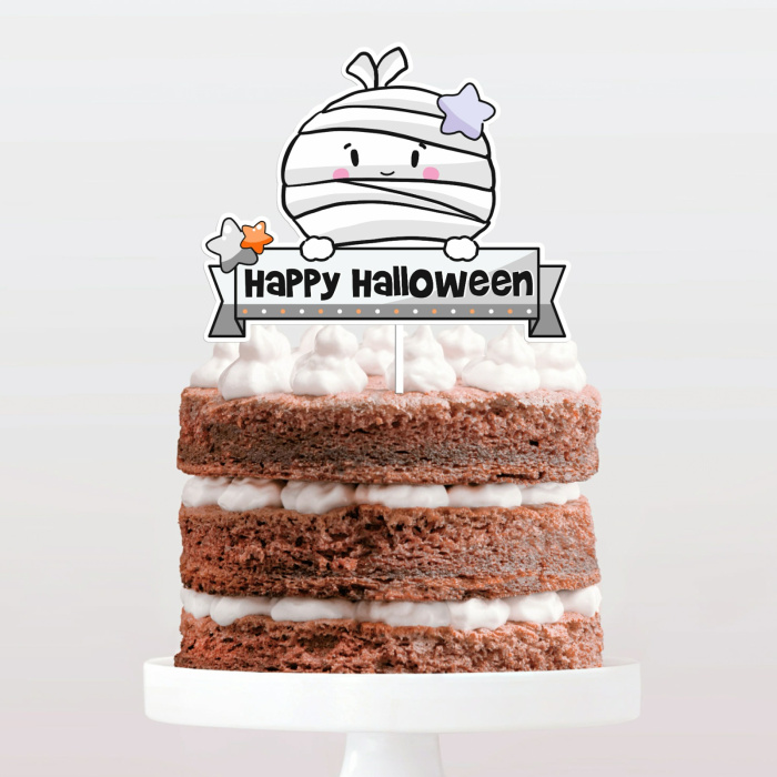 Topo de Bolo Halloween - Múmia - Image 1