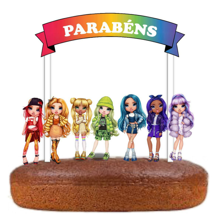 Topo de Bolo Rainbow High - Image 1