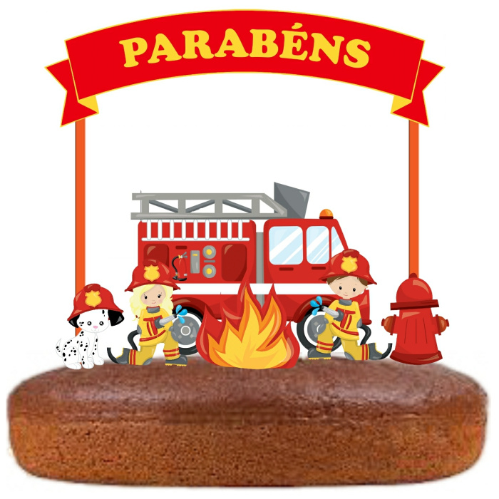 Topo de Bolo Bombeiros - Image 1