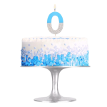 Vela Azul e Prata Glitter Nº 0