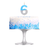 Vela Azul e Prata Glitter Nº 6