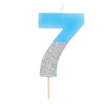 Vela Azul e Prata Glitter Nº 7 - Image 3