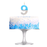 Vela Azul e Prata Glitter Nº 9