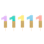 Vela Cores Pastel e Glitter Nº 0 - Image 18