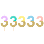 Vela Cores Pastel e Glitter Nº 0 - Image 20