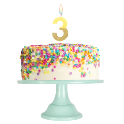 Vela Cores Pastel e Glitter Nº 3