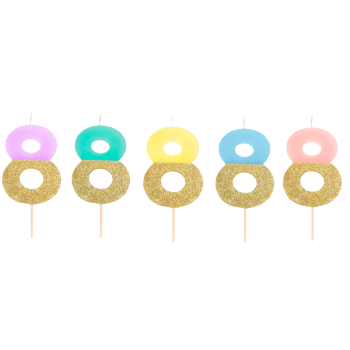 Vela Cores Pastel e Glitter Nº 0 - Image 25