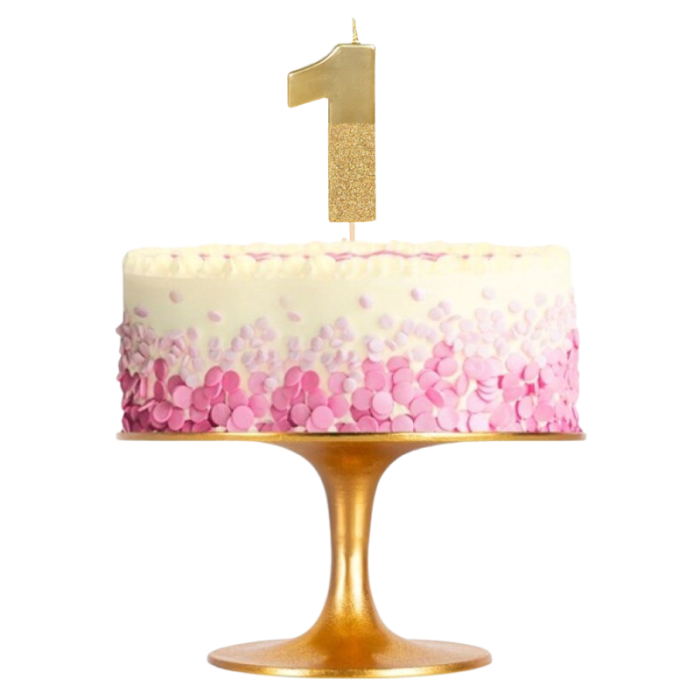 Vela Ouro e Glitter Nº 1 - Image 1