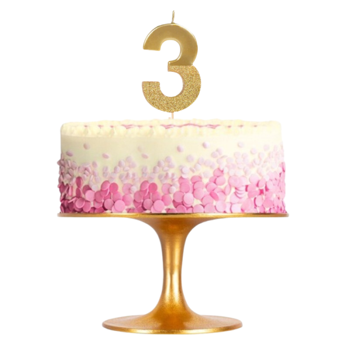 Vela Ouro e Glitter Nº 3 - Image 1