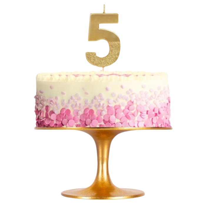 Vela Ouro e Glitter Nº 5 - Image 1