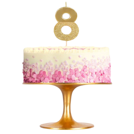 Vela Ouro e Glitter Nº 8