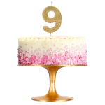Vela Ouro e Glitter Nº 9