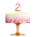 Vela Rosa e Ouro Glitter Nº 1 - Image 13