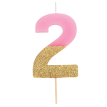 Vela Rosa e Ouro Glitter Nº 1 - Image 22