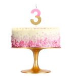 Vela Rosa e Ouro Glitter Nº 1 - Image 12
