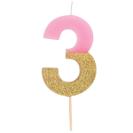 Vela Rosa e Ouro Glitter Nº 1 - Image 21