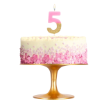 Vela Rosa e Ouro Glitter Nº 1 - Image 10