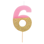 Vela Rosa e Ouro Glitter Nº 1 - Image 18