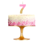 Vela Rosa e Ouro Glitter Nº 1 - Image 8
