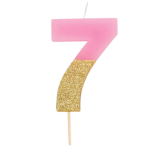 Vela Rosa e Ouro Glitter Nº 1 - Image 17