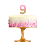Vela Rosa e Ouro Glitter Nº 1 - Image 6