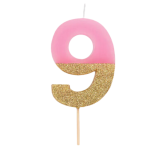 Vela Rosa e Ouro Glitter Nº 1 - Image 15