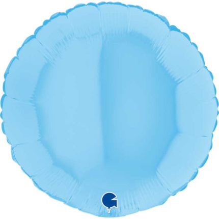 Balão Redondo Mate Azul Pastel  - 46cm