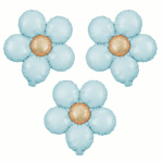 Balão Flores Azul 45cm - Pack.3 - Image 2