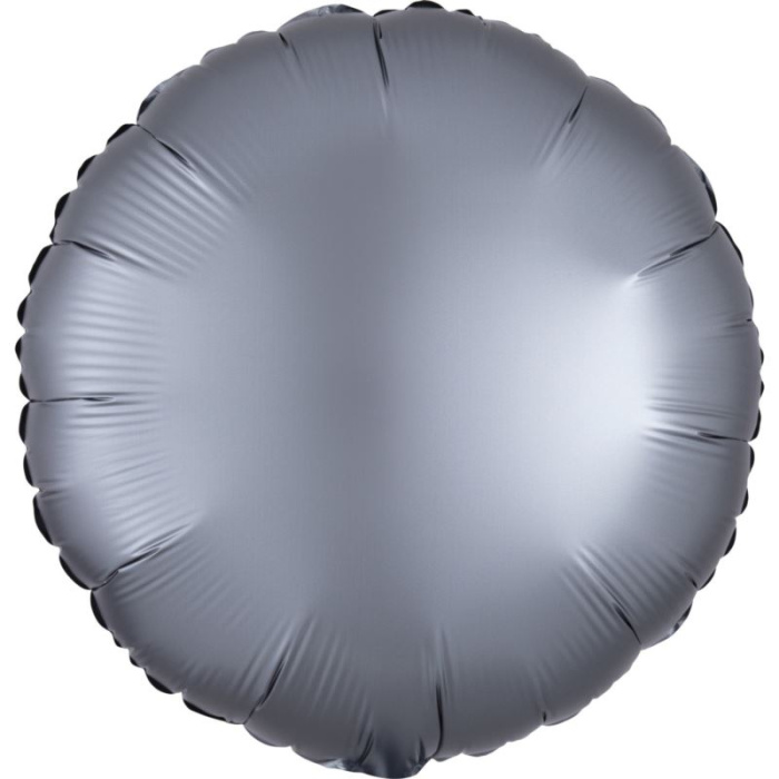 Balão Redondo Cinza Prata – 46cm - Image 1