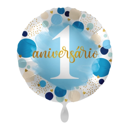 Balão "1.Aniversário" Azul - 43cm