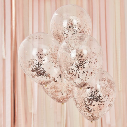 Balões Glitter Rose Gold - Pack 5