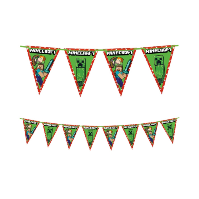 MineCraft Bandeirolas de Papel - 2.3 mts - Image 1