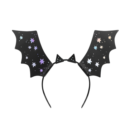 Tiara Holográfica Asas de Morcego Halloween - Pack.4