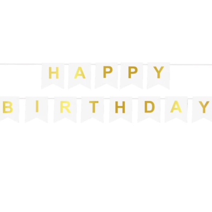 Banner Happy Birthday Branco