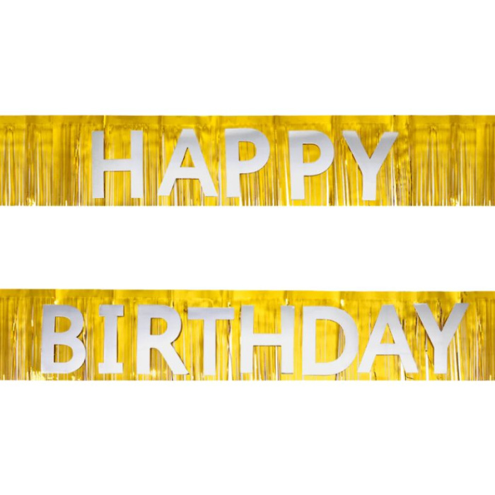 Banner Happy Birthday Dourado - Image 1