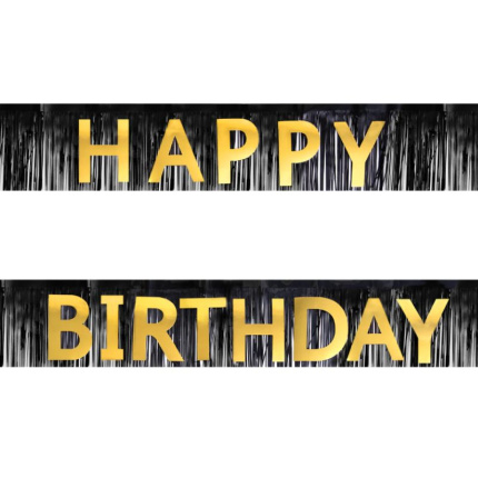 Banner Happy Birthday Preto