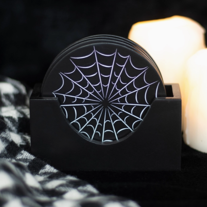 Porta Copos Teias de Aranha Halloween - Image 1