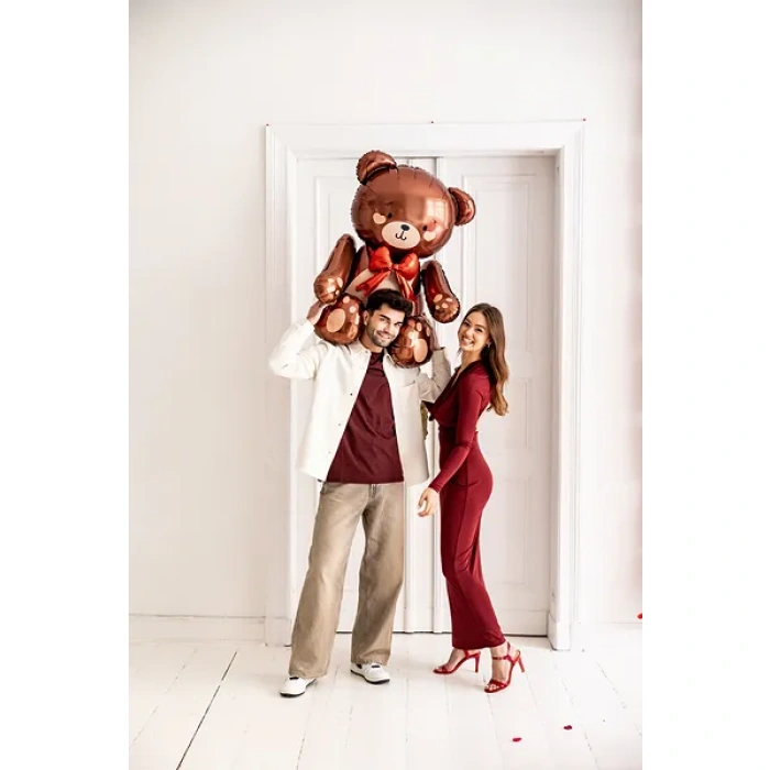 Balão Ar Urso Sentado Coração Namorados - 88cm - Image 5