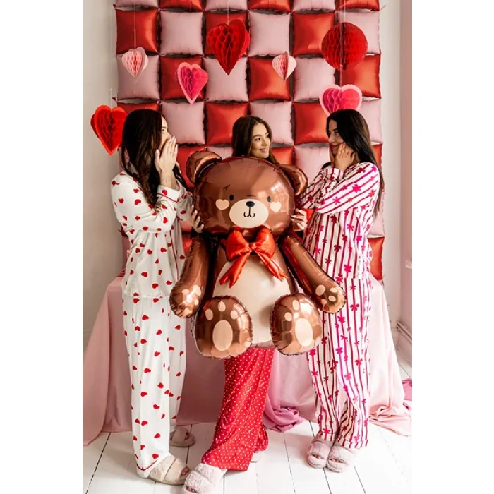 Balão Ar Urso Sentado Coração Namorados - 88cm - Image 4